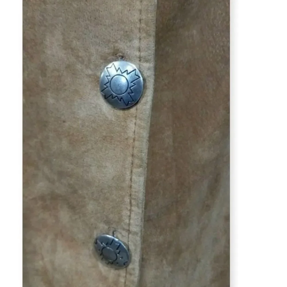VINTAGE Brown Suede/Leather Long‎ Fringe Pencil Skirt